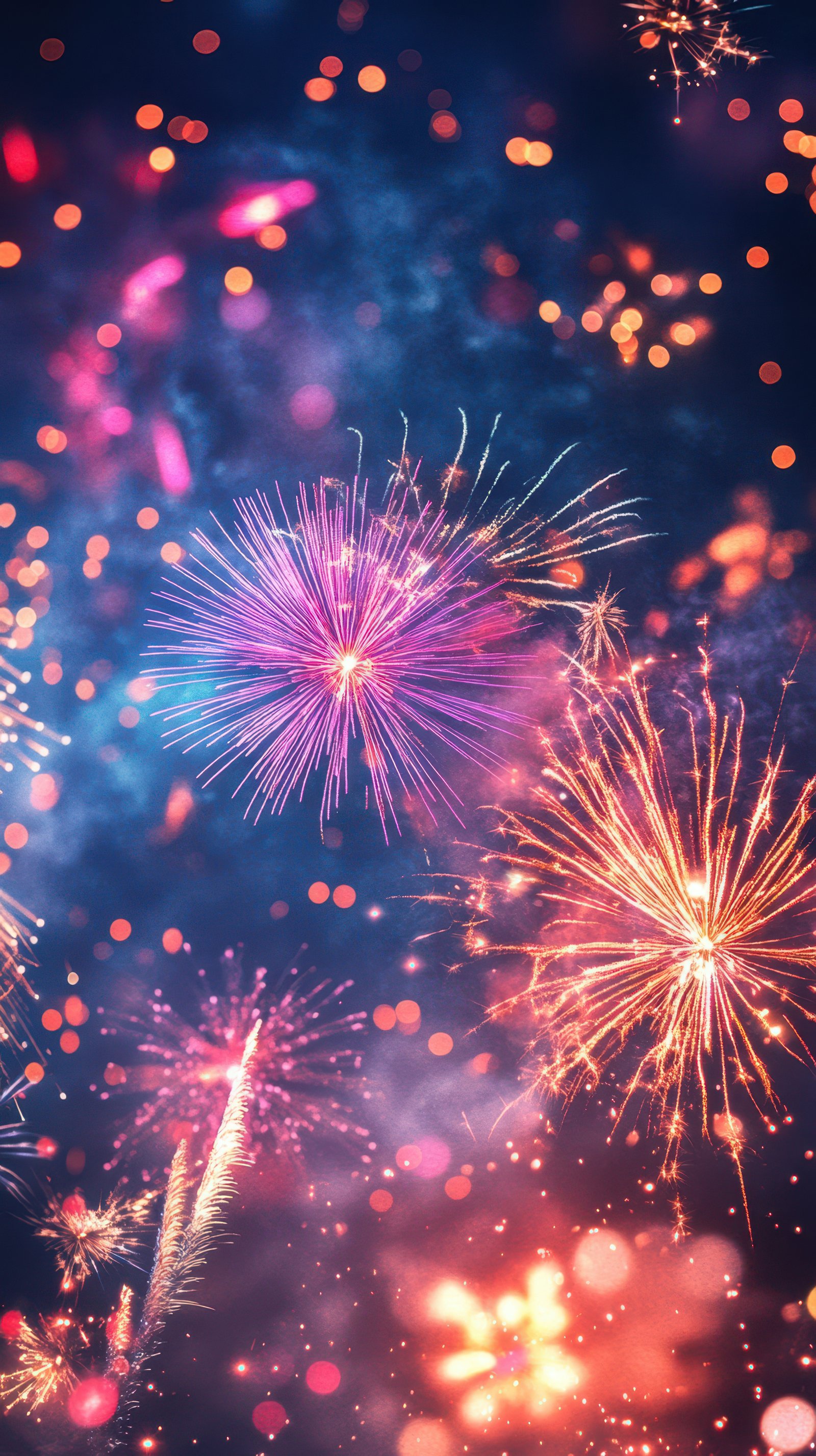 Colorful fireworks illuminate the night sky during a vibrant celebration event in the summer